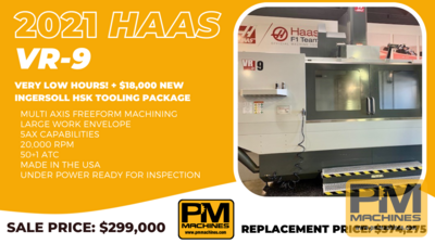 2021,HAAS,VR-9,Vertical Machining Centers,|,PM Machines