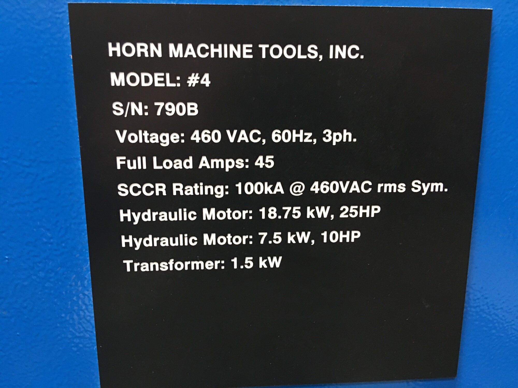 2014 HORN 4L-STD Pipe, Tube & Bar Benders | PM Machines