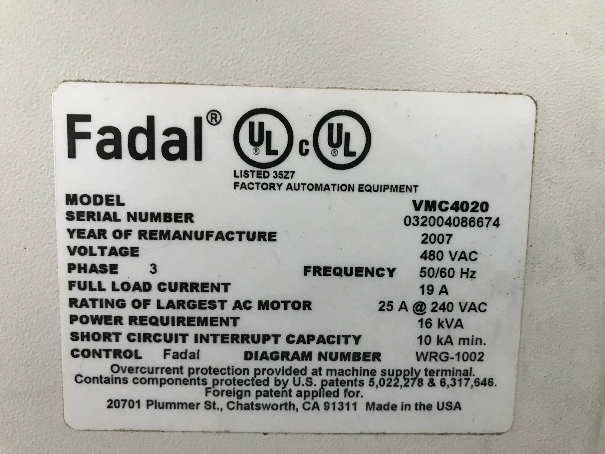 FADAL VMC-4020 Vertical Machining Centers | PM Machines