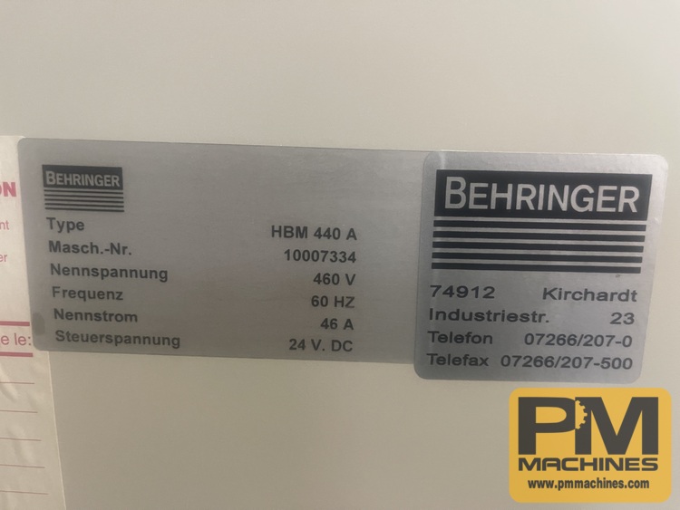 2014 BEHRINGER HBM440A Horizontal Band Saws | PM Machines